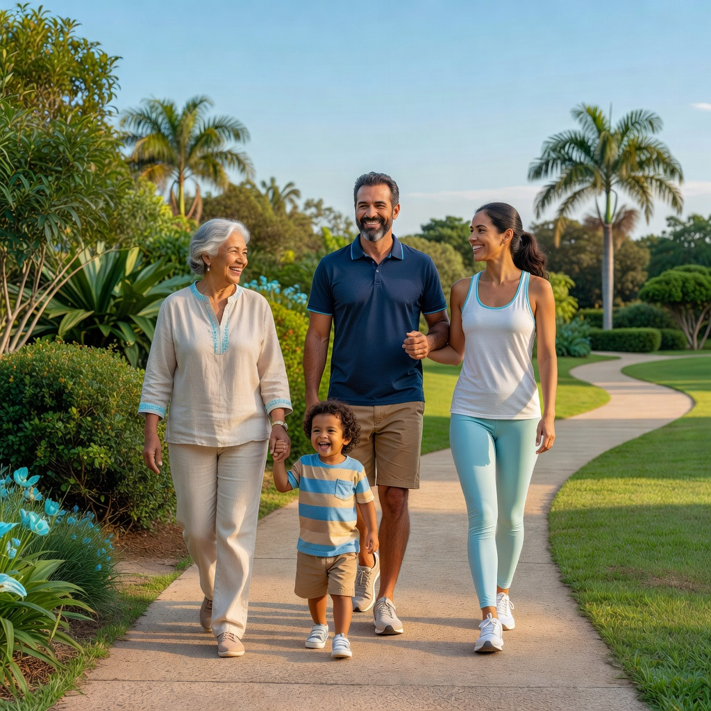 Família utilizando plano de saúde